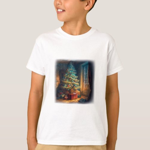 Indoors Christmas Tree Kids Basic  T_Shirt
