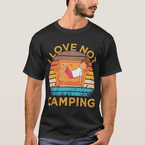 Indoorsy Girls I Love Not Camping Vintage T_Shirt
