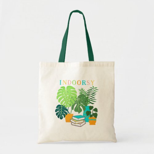 Indoorsy Plants and Books Tote Bag