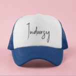 Indoorsy Script Funny Trucker Hat<br><div class="desc">This design may be personalized by choosing the Edit Design option. You may also transfer onto other items. Contact me at colorflowcreations@gmail.com or use the chat option at the top of the page if you wish to have this design on another product or need assistance with this design. I am...</div>