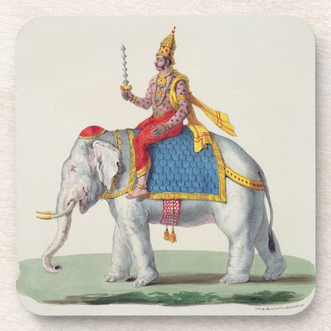 Indra or Devendra, from 'L'Inde francaise...', eng Beverage Coaster (Front)