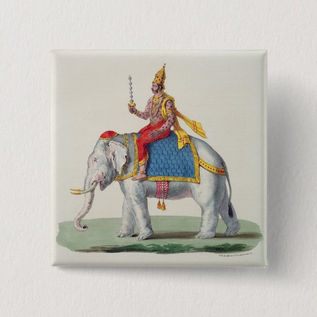 Indra or Devendra, from 'L'Inde francaise...', eng Button (Front)