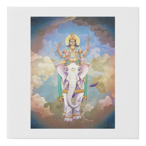 Indra the king of Devas demi_gods Faux Canvas Print