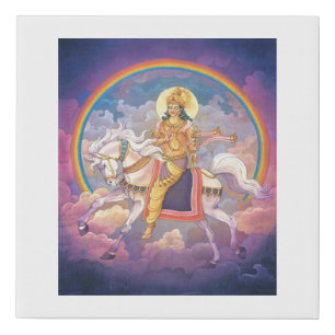 Indra, the king of Devas (demi-gods) Faux Canvas Print