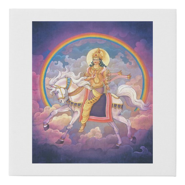 Indra, the king of Devas (demi-gods) Faux Canvas Print (Front)