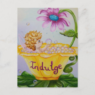 "INDULGE" Precious Wings Fairy Postcard