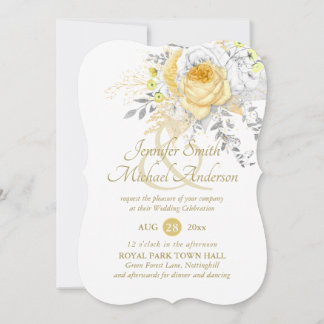 Indulgent White Gold Roses Silver Wedding Fancy