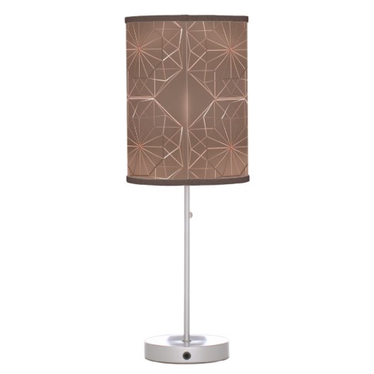 Industrial Abstract Faux Copper Shade Table Lamp (Back)