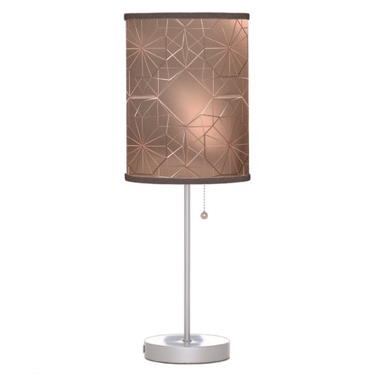 Industrial Abstract Faux Copper Shade Table Lamp (Left)