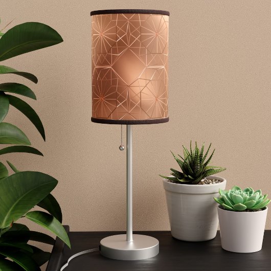 Industrial Abstract Faux Copper Shade Table Lamp