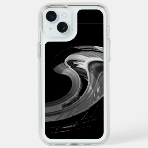 Industrial Abstract Faux Metal Wave Design iPhone 15 Plus Case
