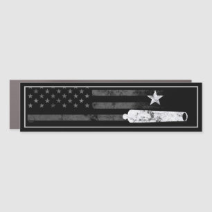 Industrial American Flag Star and Cannon Car Magnet