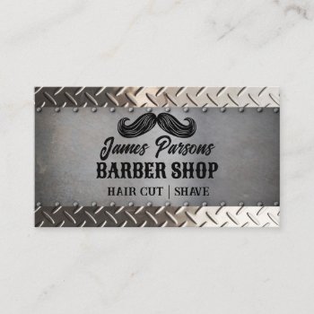 Industrial Barbershop Hair Stylist Barber Shop Business Card by businesscardsdepot at Zazzle