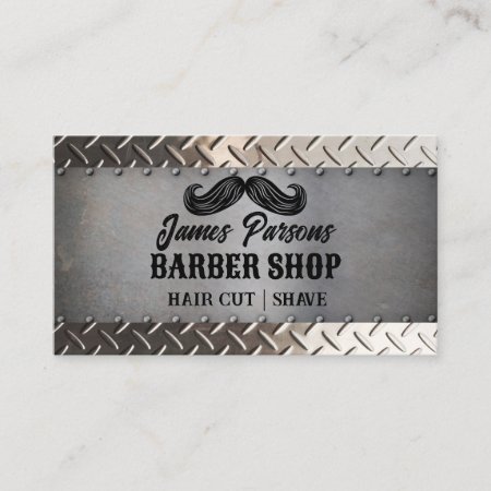 Industrial Barbershop Hair Stylist Barber Shop Business Card