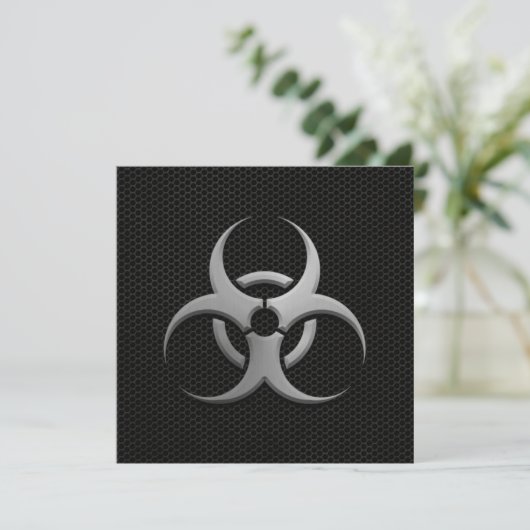Industrial Bio Hazard Symbol with Steel Effect (Standing Front)