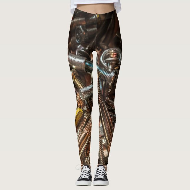 industrial bionic borg metal screw leggings (Front)