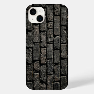Industrial Black Brick Wall Texture iPhone Case