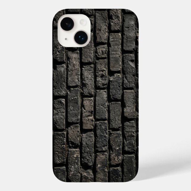 Industrial Black Brick Wall Texture iPhone Case (Back)