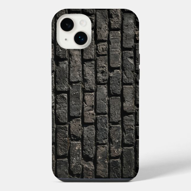 Industrial Black Brick Wall Texture iPhone Case (Back)