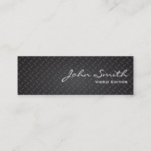 Industrial Black Metal Background Video Editor Mini Business Card