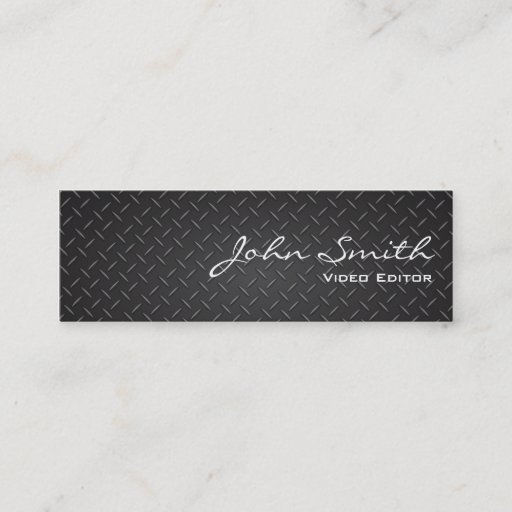 Customizable Industrial Metal Video Editor Business Card