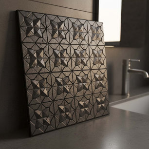 Industrial Black Steel Gothic Star #12 ID1227 Ceramic Tile