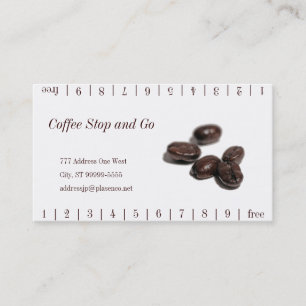 Industrial Block Print Coffee Bean Graphic Loyalty Card