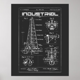 Industrial Blueprint: Oil Rig Mechanics Poster