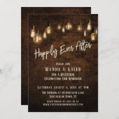 Industrial Brick Edison Lights Happily Ever After Invitation (Front/Back)