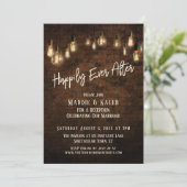 Industrial Brick Edison Lights Happily Ever After Invitation (Standing Front)