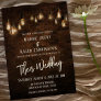 Industrial Brick Edison Lights Typography Wedding Invitation
