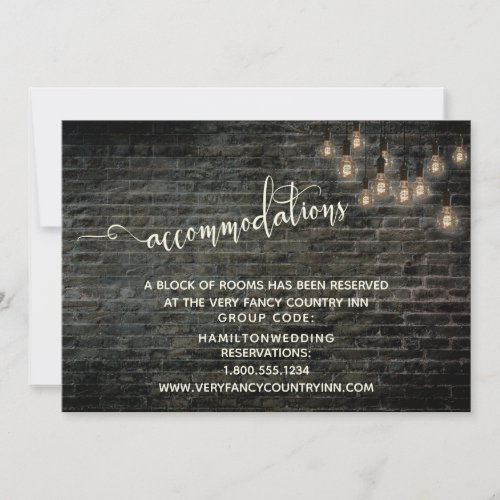 Industrial Bricks Vintage Lights Accommodations Save The Date