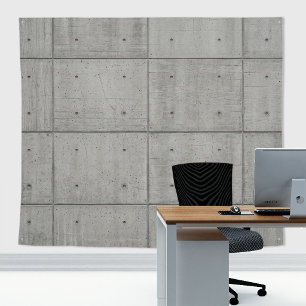 Industrial Brutalist Architecture Concrete Wall Tapestry