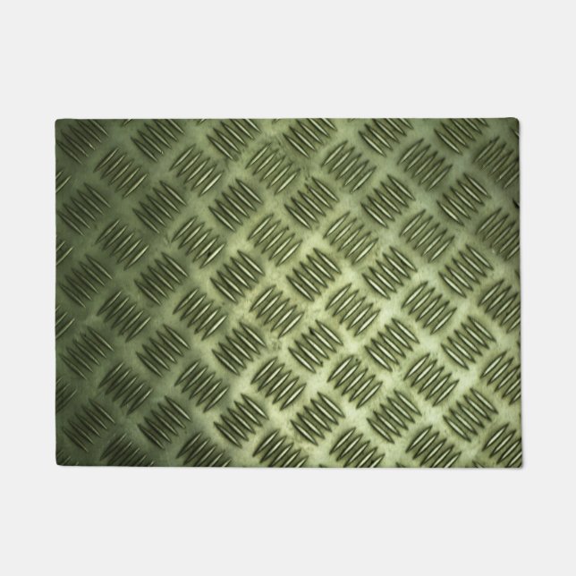 Industrial Checkered Metal Steel Flooring Texture Doormat (Front)