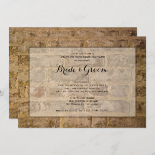 Industrial Chic Brick Couples Wedding Shower Invitation