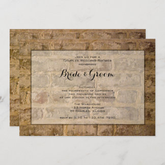 Industrial Chic Brick Couples Wedding Shower Invitation