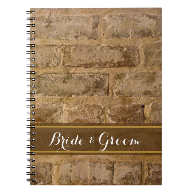 Industrial Chic Bricks Wedding Guest Book (Front)