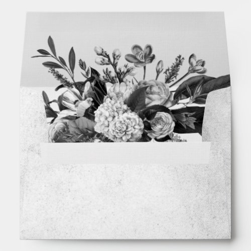 Industrial Chic Floral Vintage Return Address Envelope