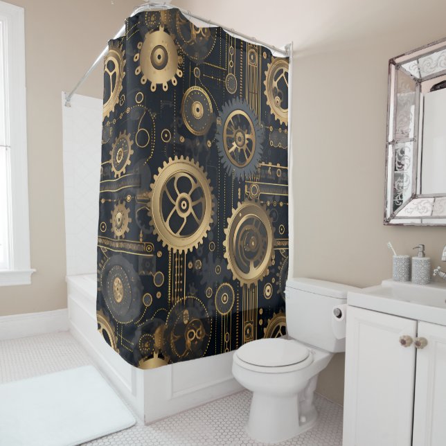 Industrial Chic Shower Curtain (In Situ)