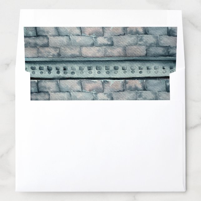 Industrial Chic Watercolor Bricks Envelope Liner (In Envelope)