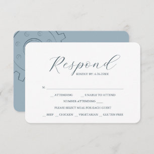 Industrial Chic Wedding Meal Choice RSVP Cards