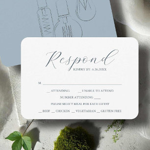 Industrial Chic Wedding Meal Choice RSVP Cards