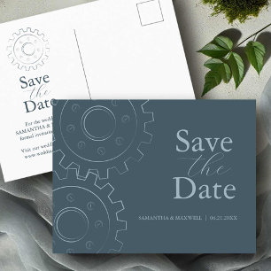 Industrial Chic Wedding Save The Date Postcard