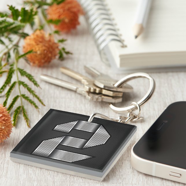 Industrial Chrome Number 2 Bold Metallic Keychain (Creator Uploaded)