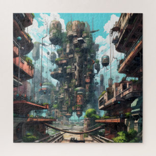 Industrial City Science Fiction Jigsaw Puzzle