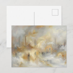 Industrial Cityscape Romantic Impressionism Holiday Postcard