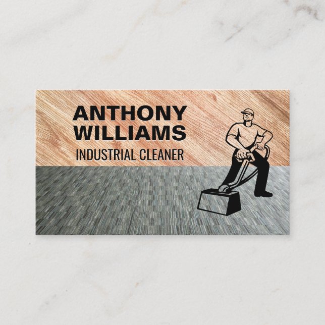 Industrial Cleaning | Carpet and Wood Floors Business Card (Front)
