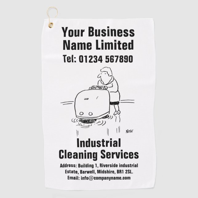Industrial Cleaning Services Design Golf Towel (Front)