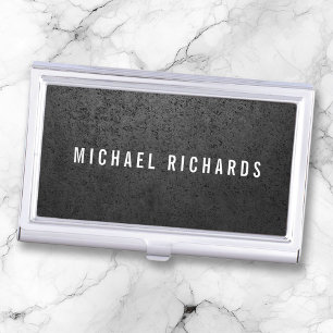 Industrial concrete grunge dark gray masculine business card case