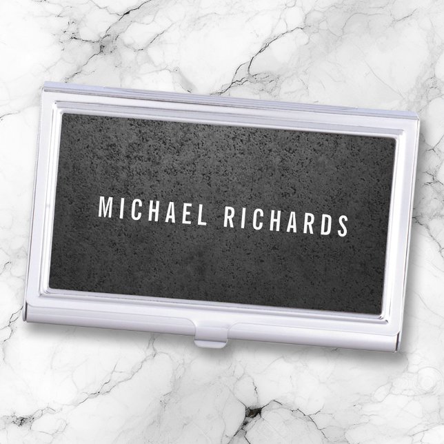 Industrial concrete grunge dark gray masculine business card case (Industrial concrete grunge dark gray masculine business card case)